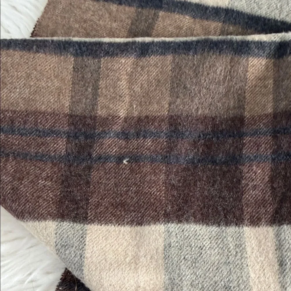 Cashmere In Inner Mongolia  China Plaid Scarf - Brown and Cream